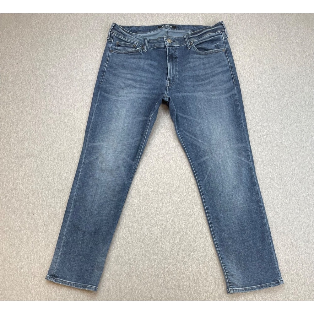 Express Jeans Mens Blue 34 x 30 Blue Cotton Blend Stretch Straight